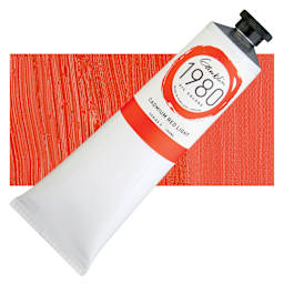 Gamblin 1980 Oil Paint - Cadmium Red Light, 150 ml tube and swatch