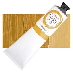 Gamblin 1980 Oil Paint - Yellow Ochre, 150 ml tube and swatch
