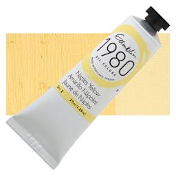 Gamblin 1980 Oil Paint - Naples Yellow, 37 ml tube and swatch