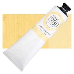Gamblin 1980 Oil Paint - Naples Yellow, 150 ml tube and swatch