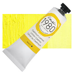 Gamblin 1980 Oils - Cadmium Lemon, 37 ml tube and swatch