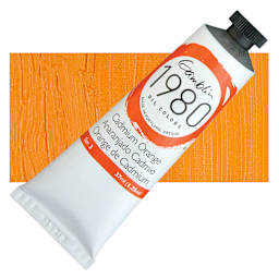 Gamblin 1980 Oil Paint - Cadmium Orange, 37 ml tube and swatch