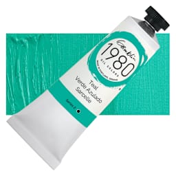 Gamblin 1980 Oils - Teal, 37 ml tube and swatch