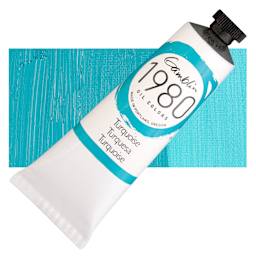 Gamblin 1980 Oil Paint - Turquoise, 37 ml tube and swatch
