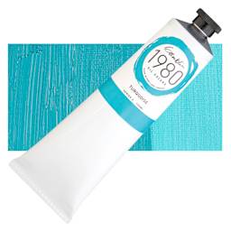 Gamblin 1980 Oil Paint - Turquoise, 150 ml tube and swatch