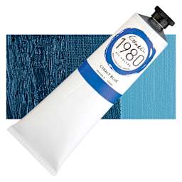Gamblin 1980 Oil Paint - Cobalt Blue, 150 ml tube and swatch