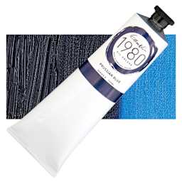 Gamblin 1980 Oil Paint - Prussian Blue, 150 ml tube and swatch