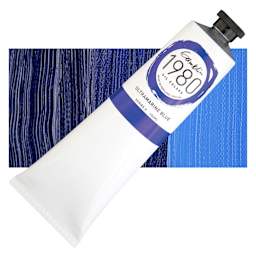 Gamblin 1980 Oil Paint - Ultramarine Blue, 150 ml tube and swatch