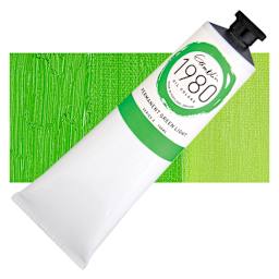 Gamblin 1980 Oil Paint - Permanent Green Light, 150 ml tube and swatch