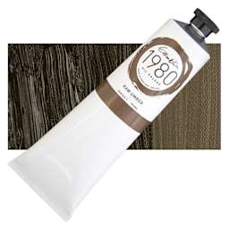 Gamblin 1980 Oil Paint - Raw Umber, 150 ml tube and swatch