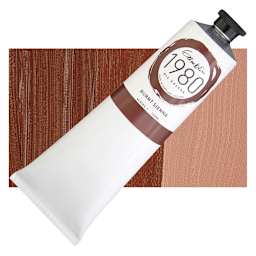 Gamblin 1980 Oil Paint - Burnt Sienna, 150 ml tube and swatch
