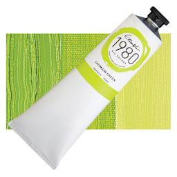 Gamblin 1980 Oil Paint - Cadmium Green, 150 ml tube and swatch