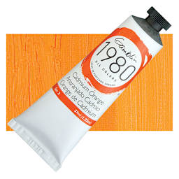 Gamblin 1980 Oil Paint - Cadmium Orange, 37 ml tube and swatch