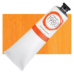 Gamblin 1980 Oil Paint - Cadmium Orange, 150 ml tube and swatch