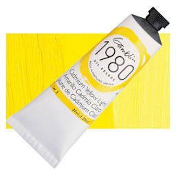 Gamblin 1980 Oil Paint - Cadmium Yellow Light, 37 ml tube and swatch