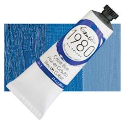 Gamblin 1980 Oil Paint - Cobalt Blue, 37 ml tube and swatch