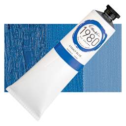 Gamblin 1980 Oil Paint - Cobalt Blue, 150 ml tube and swatch