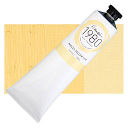 Gamblin 1980 Oil Paint - Naples Yellow, 150 ml tube and swatch