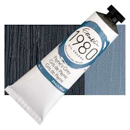 Gamblin 1980 Oil Paint - Payne's Gray, 37 ml tube and swatch