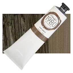 Gamblin 1980 Oil Paint - Raw Umber, 150 ml tube and swatch