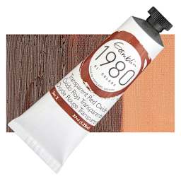 Gamblin 1980 Oil Paint - Transparent Red Oxide 37 ml tube and swatch