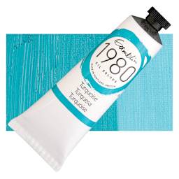 Gamblin 1980 Oil Paint - Turquoise, 37 ml tube and swatch