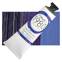 Gamblin 1980 Oil Paint - Ultramarine Blue, 37 ml tube and swatch
