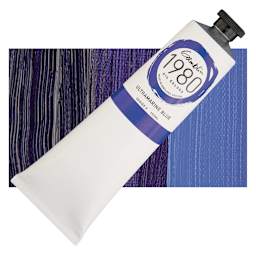 Gamblin 1980 Oil Paint - Ultramarine Blue, 150 ml tube and swatch