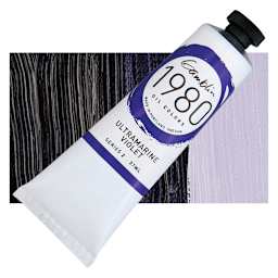 Gamblin 1980 Oil Paint - Ultramarine Violet, 37 ml tube and swatch