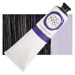 Gamblin 1980 Oil Paint - Ultramarine Violet, 150 ml tube and swatch