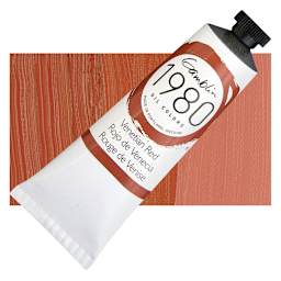 Gamblin 1980 Oil Paint - Venetian Red, 37 ml tube and swatch