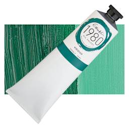 Gamblin 1980 Oil Paint - Viridian, 150 ml tube and swatch