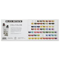 Blick Artists' Oil Color - Set of 8 colors, 40 ml tubes, back of packaging