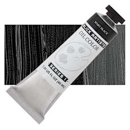 Blick Artists' Oil Paint - Mars Black, 40 ml tube and swatch