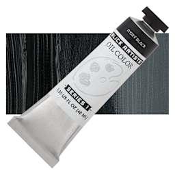Blick Artists' Oil Paint - Ivory Black, 40 ml tube and swatch