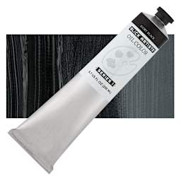 Blick Artists' Oil Paint - Ivory Black, 200 ml tube and swatch
