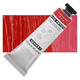 Blick Artists' Oil Paint - Cadmium Red Medium, 40 ml tube and swatch