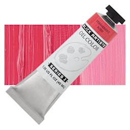 Blick Artists' Oil Paint - Permanent Rose, 40 ml tube and swatch