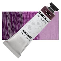 Blick Artists' Oil Paint - Ultramarine Rose, 40 ml tube and swatch