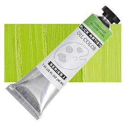 Blick Artists' Oil Paint - Permanent Yellow Green, 40 ml tube and swatch