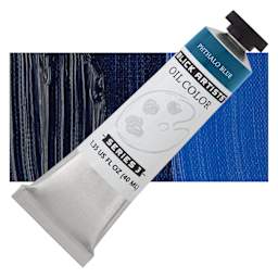 Blick Artists' Oil Paint - Phthalo Blue, 40 ml tube and swatch