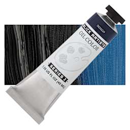 Blick Artists' Oil Paint - Indigo, 40 ml tube and swatch