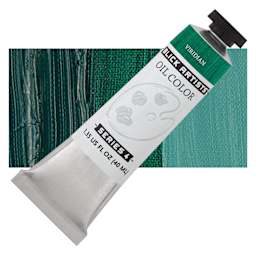 Blick Artists' Oil Paint - Viridian, 40 ml tube and swatch