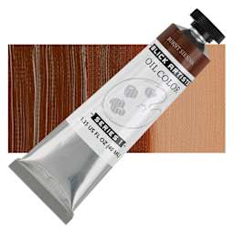 Blick Artists' Oil Paint - Burnt Sienna, 40 ml tube and swatch