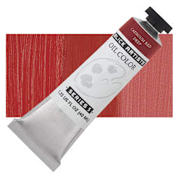 Blick Artists' Oil Paint - Cadmium Red Deep, 40 ml tube and swatch