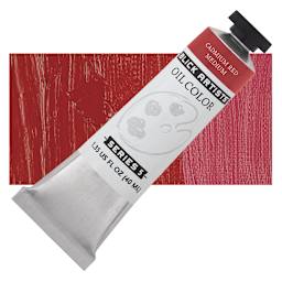 Blick Artists' Oil Paint - Cadmium Red Medium, 40 ml tube and swatch