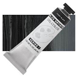 Blick Artists' Oil Paint - Ivory Black, 40 ml tube and swatch