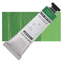 Blick Artists' Oil Paint - Permanent Green, 40 ml tube and swatch
