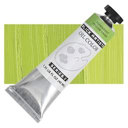 Blick Artists' Oil Paint - Permanent Yellow Green, 40 ml tube and swatch