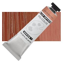 Blick Artists' Oil Paint - Red Ochre Tint, 40 ml tube and swatch